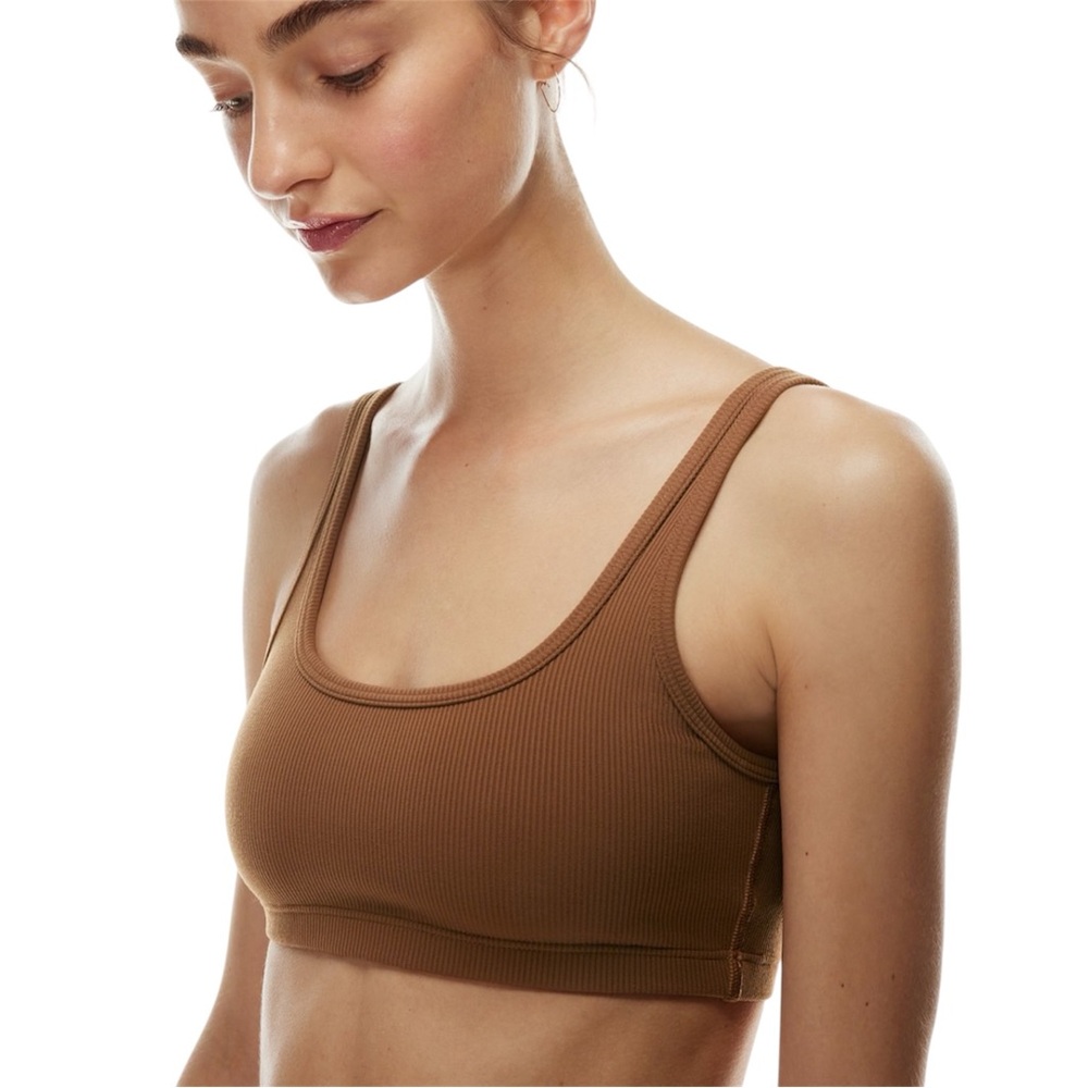 TnaLIFE™ Rib Mini Bra Top in brown - Picture 2 of 8
